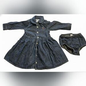 Ralph Lauren Blue Denim Dress With Bloomers